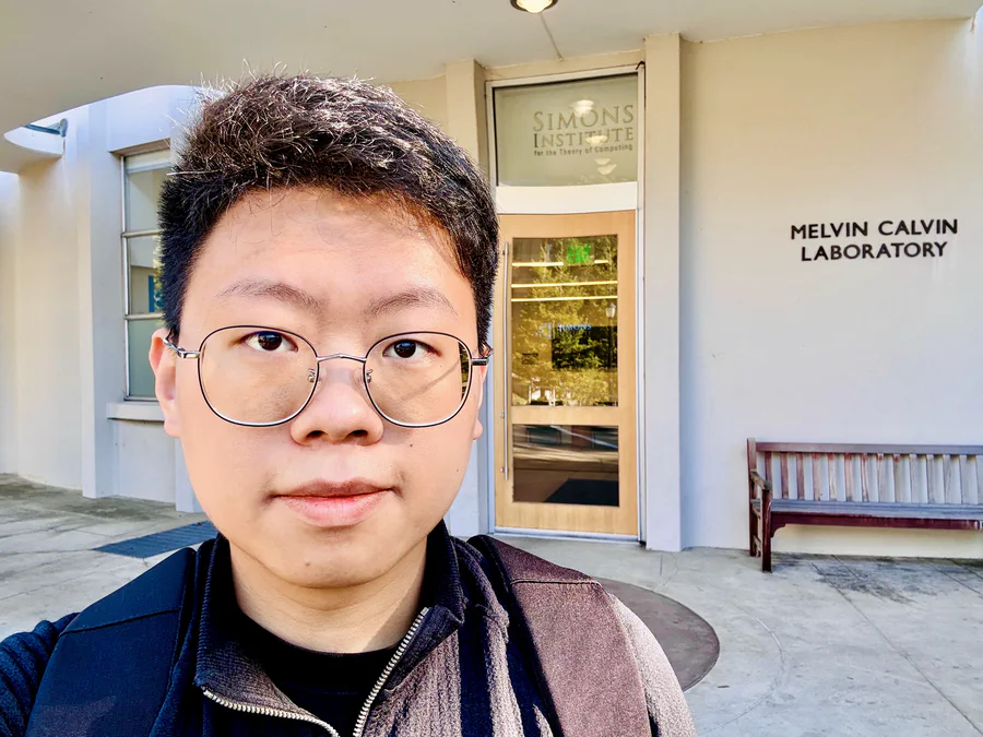 Yixiong Gao outside the Simons Institute for the Theory of Computing at UC Berkeley
